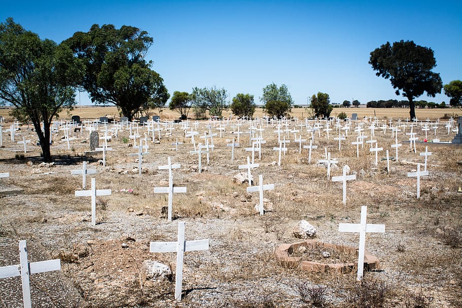 australia, south australia, graves, headstones, aboriginal community, HD wallpaper