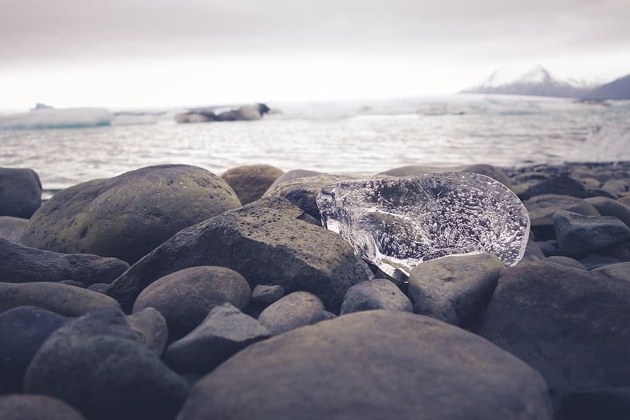 rock, solid, water, land, sea, beach, rock - object, nature HD wallpaper
