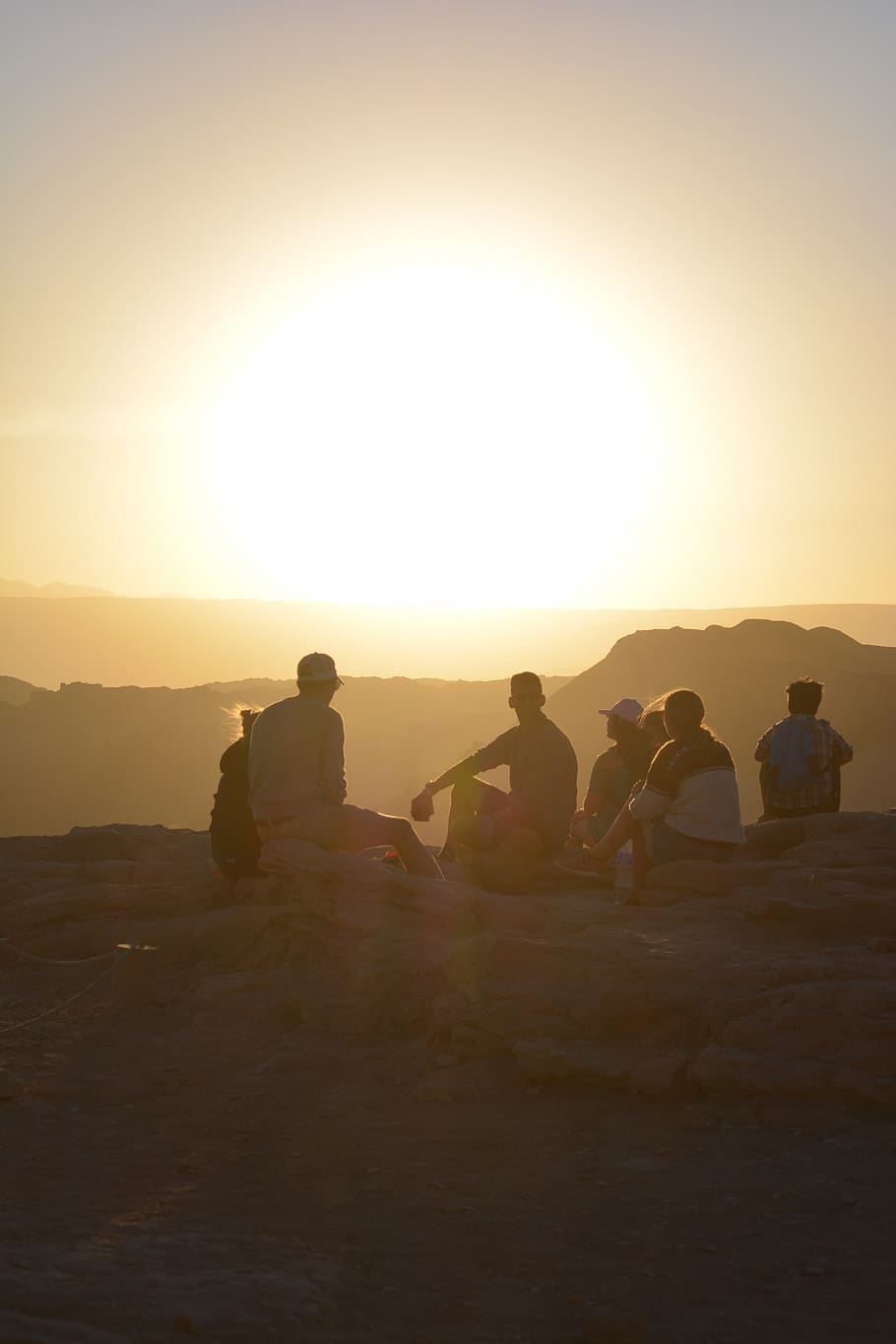 Group of People Near Mountain during Golden Hour, clouds, evening HD wallpaper