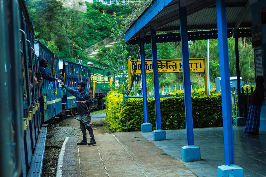india, ketti, nature, ooty, train, signals, people, passengers, HD wallpaper