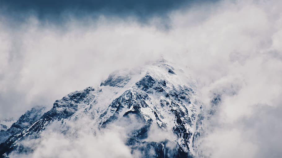 snow mountain, cold temperature, beauty in nature, winter, cloud - sky HD wallpaper