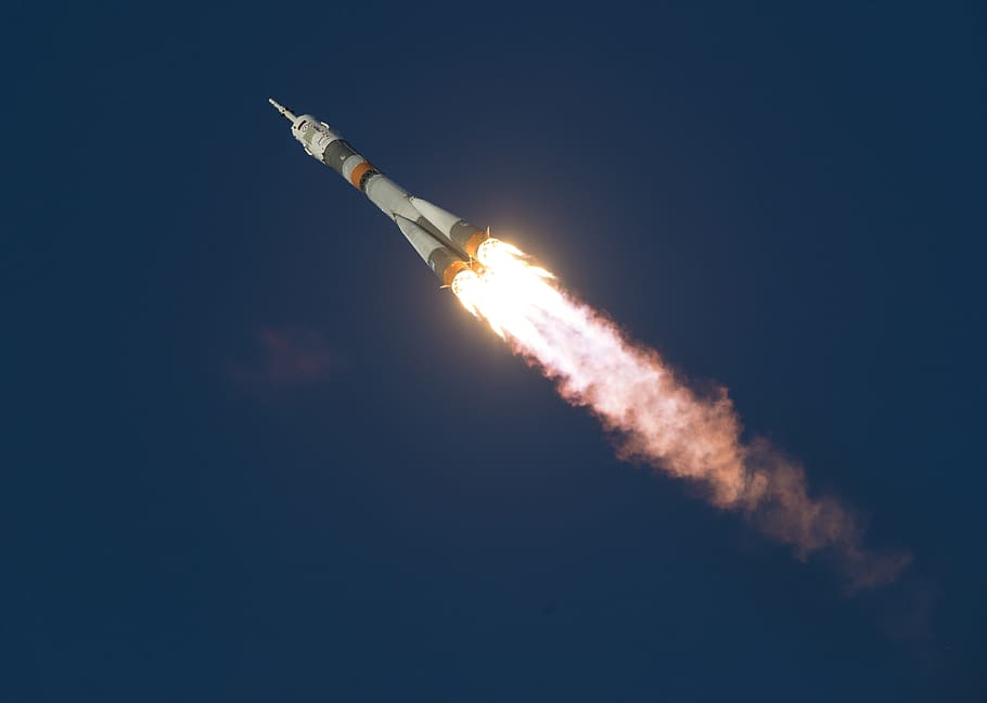 launch, soyuz, rocket, mission, transport, flying, sky, airplane, HD wallpaper