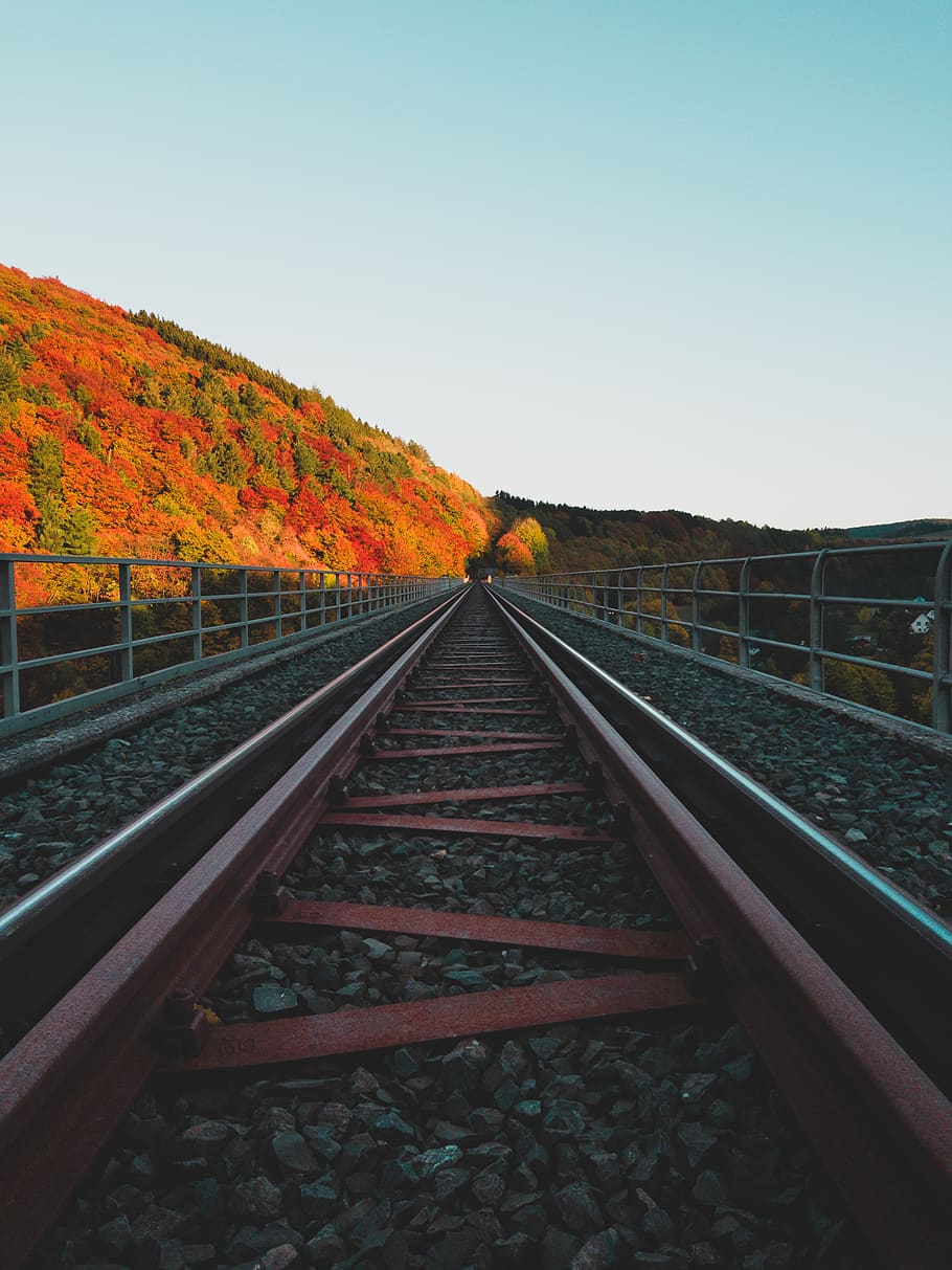 train rails, transportation, train track, railway, germany, willingen HD wallpaper