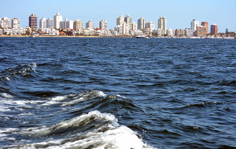 uruguay, punta del este, ship, ocean, mar, uruguai, sea, building exterior, HD wallpaper