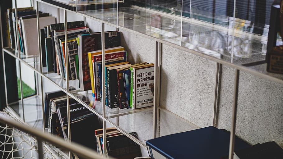books in shelf, indoors, room, furniture, library, bookcase, interior design HD wallpaper
