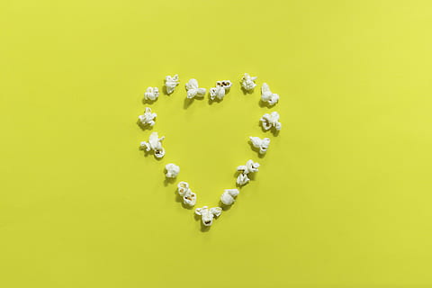Popcorn Heart Decor, background, bright, color, design, disjunct HD wallpaper