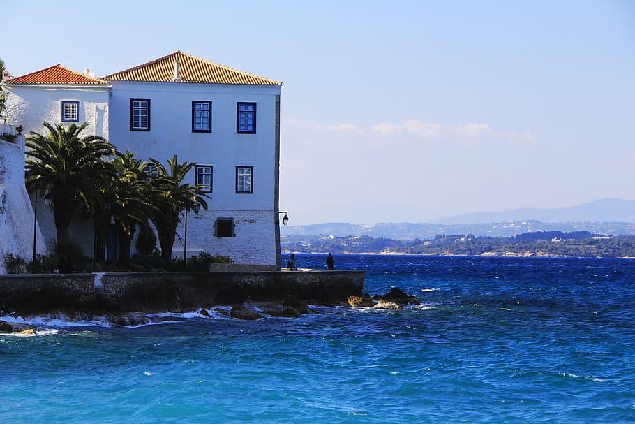 building, sea, architecture, tower, person, human, ocean, outdoors HD wallpaper