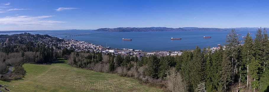 astoria, united states, landscape, bridge, oregon, boat, city, HD wallpaper