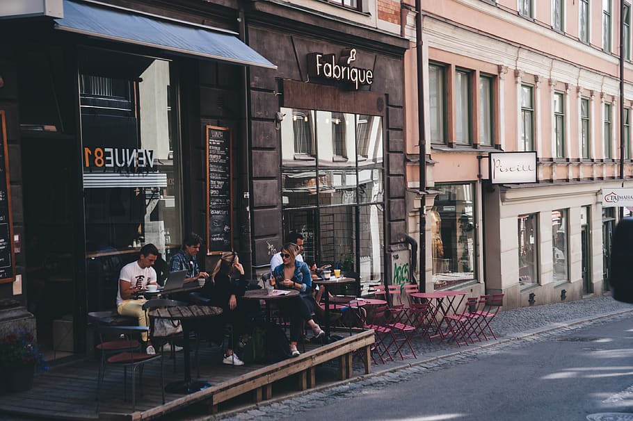 restaurant, human, person, cafe, cafeteria, road, urban, food HD wallpaper