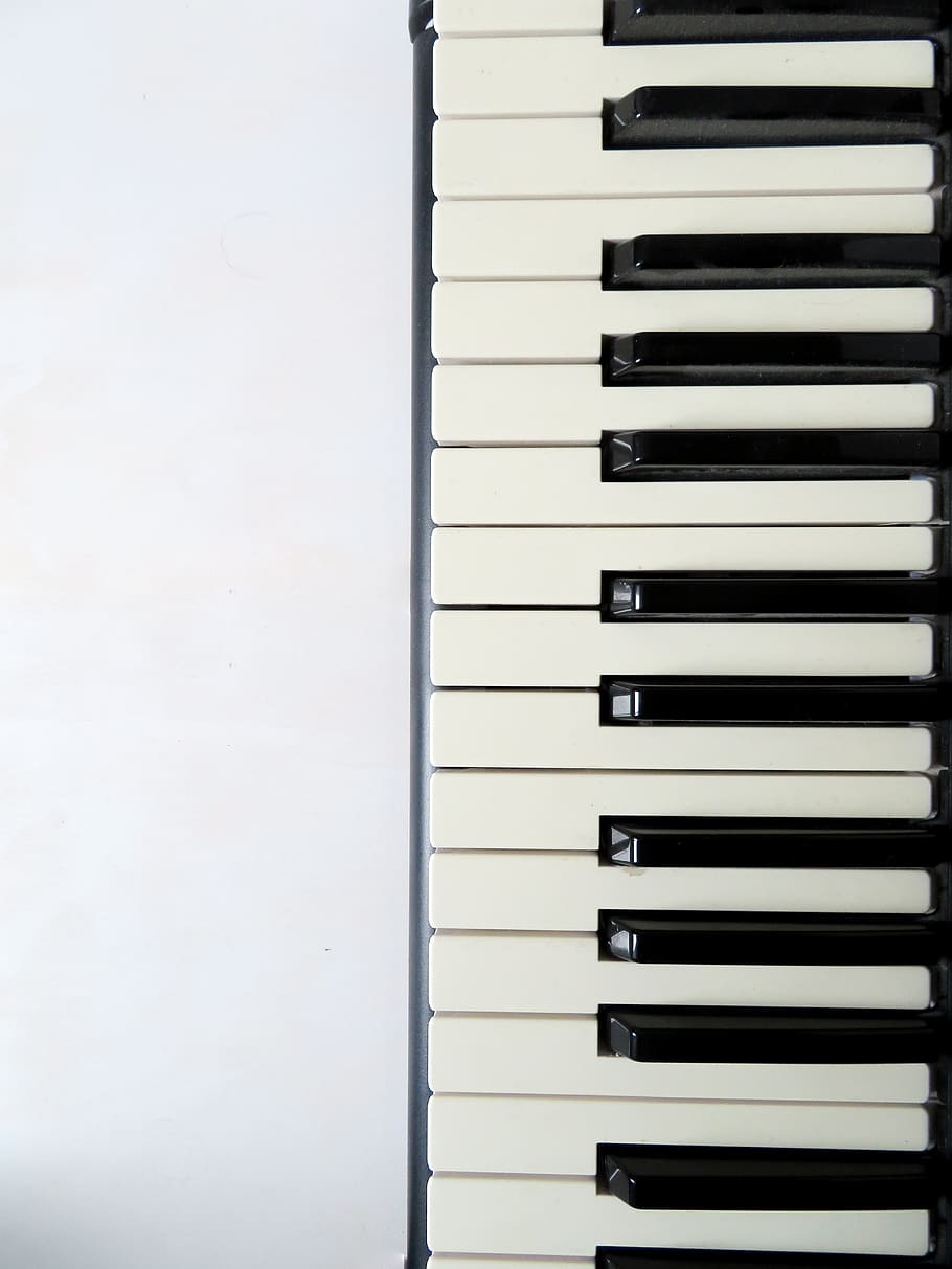white and black piano keyboard, music, assen, netherlands, computer, HD wallpaper