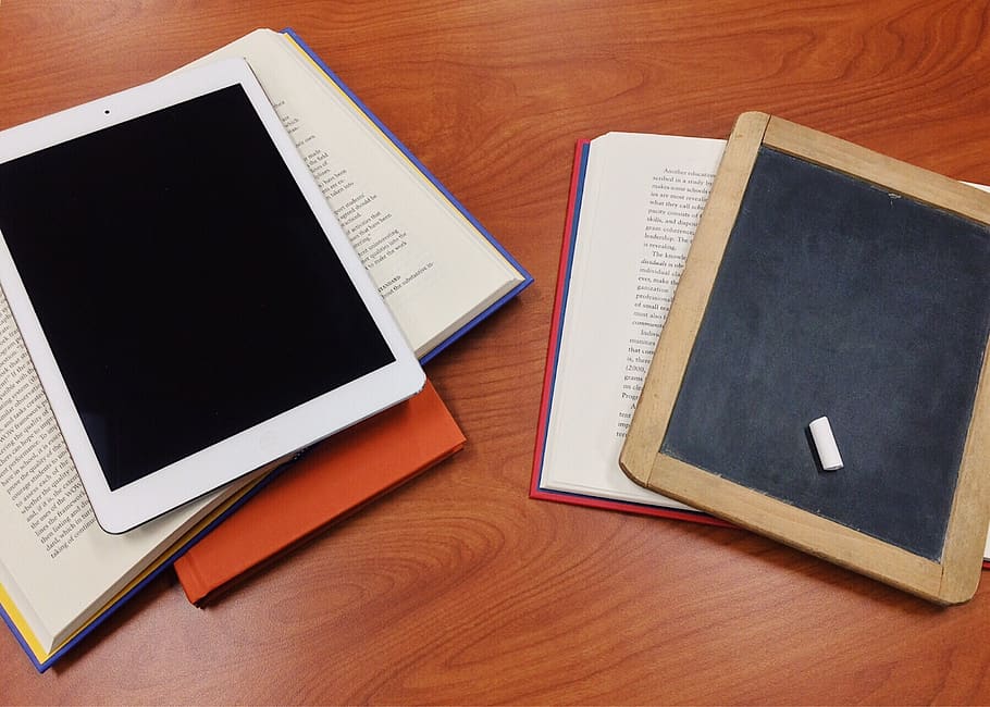 learning, tablet, education, technology, school, indoors, high angle view HD wallpaper