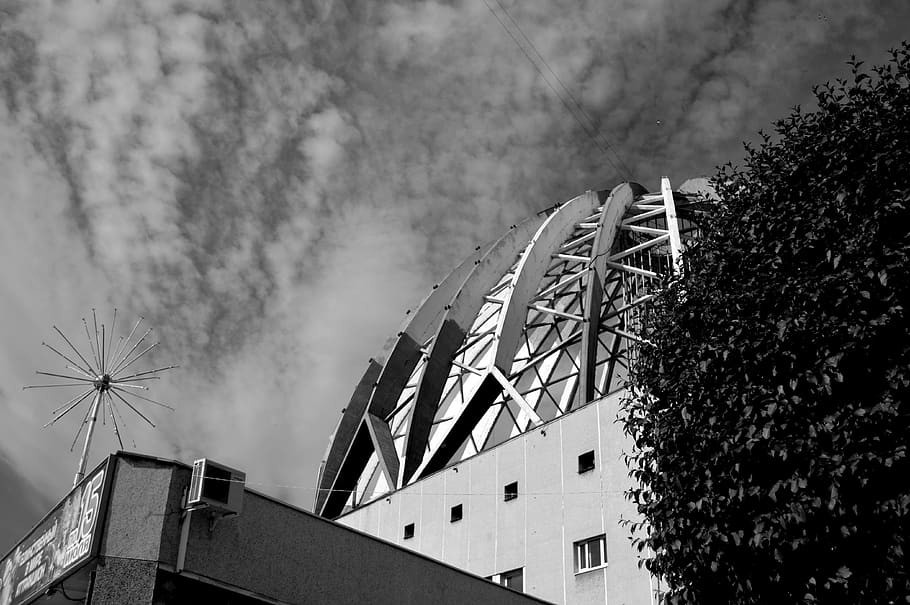 чб, blackandwhite, architecture, built structure, building exterior HD wallpaper