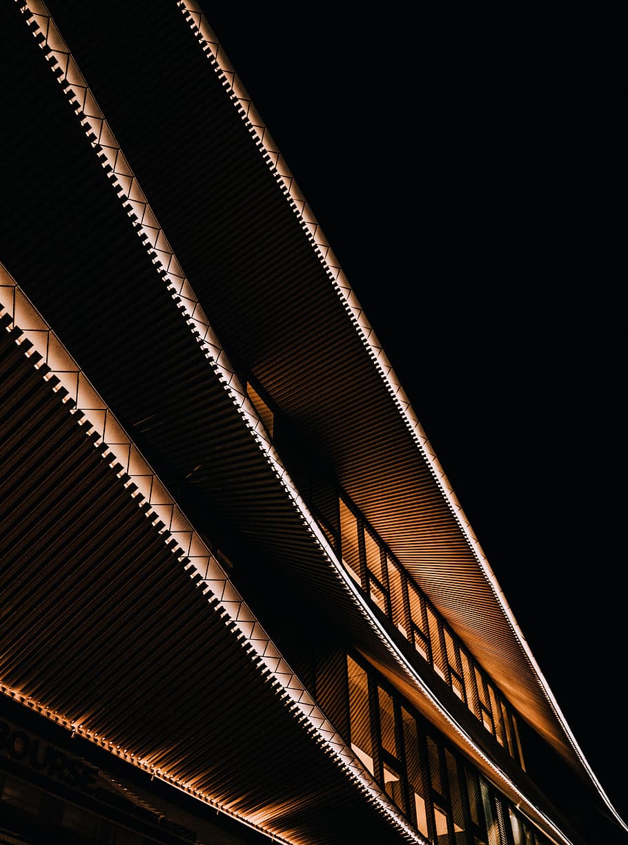 light, neon, perceptive, black, architecture, bulding, shop HD wallpaper