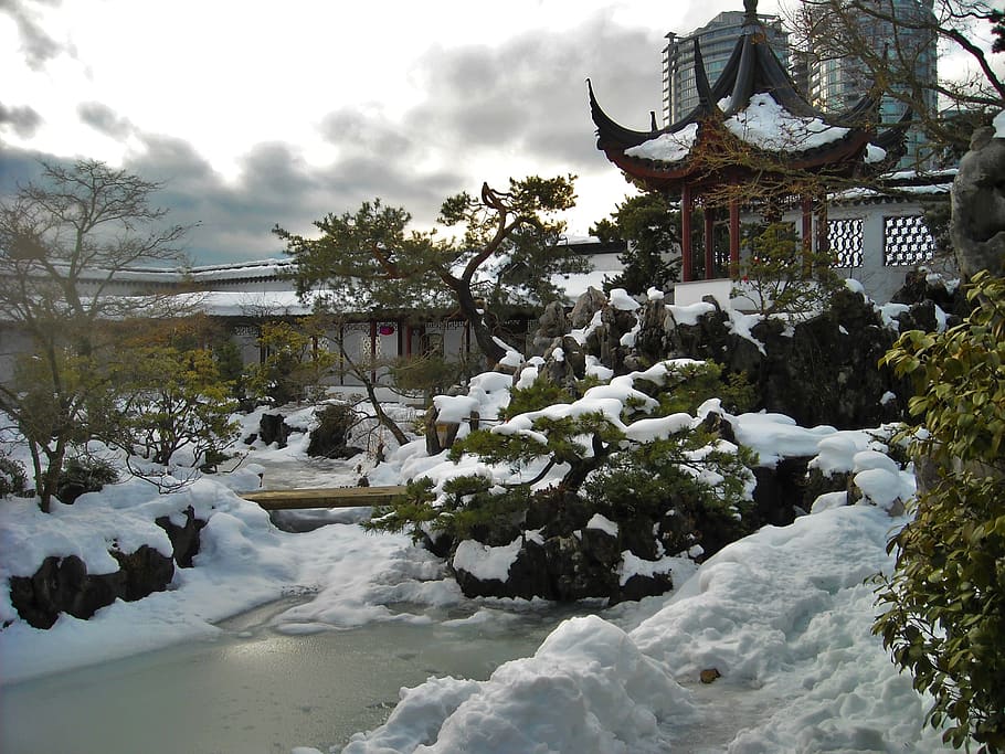 canada, vancouver, cold temperature, built structure, winter HD wallpaper