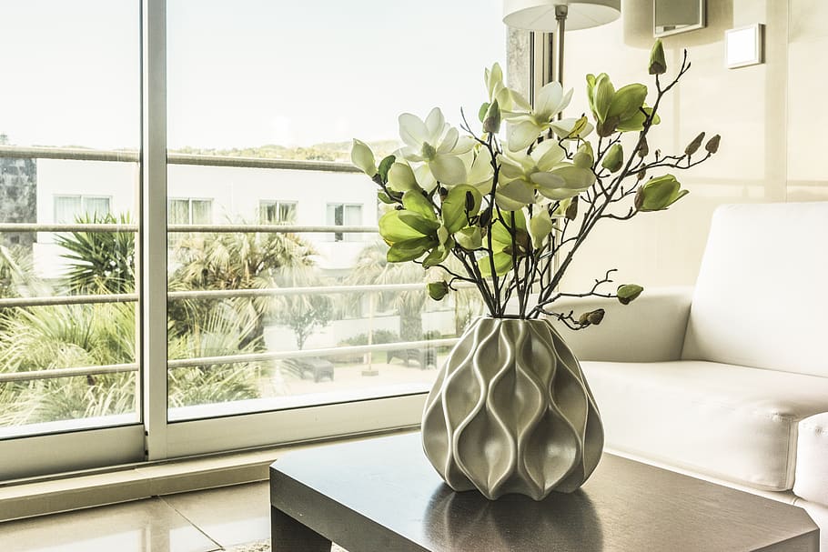 window, vase, inside the house, contemporary, room, furniture HD wallpaper
