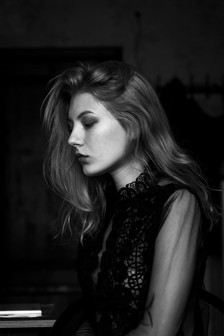 Online crop | HD wallpaper: Woman Wearing Black Lace Top, beautiful ...