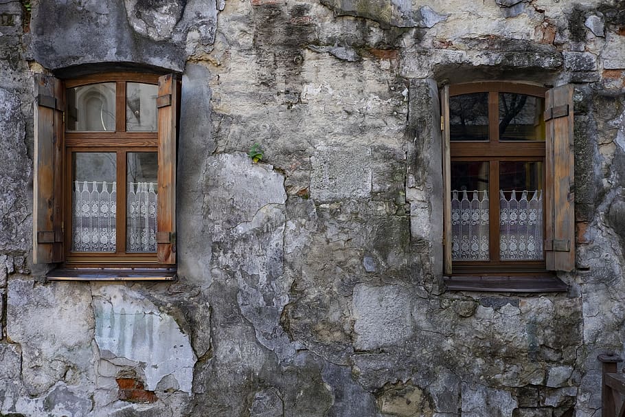 gray concrete building, window, architecture, built structure HD wallpaper