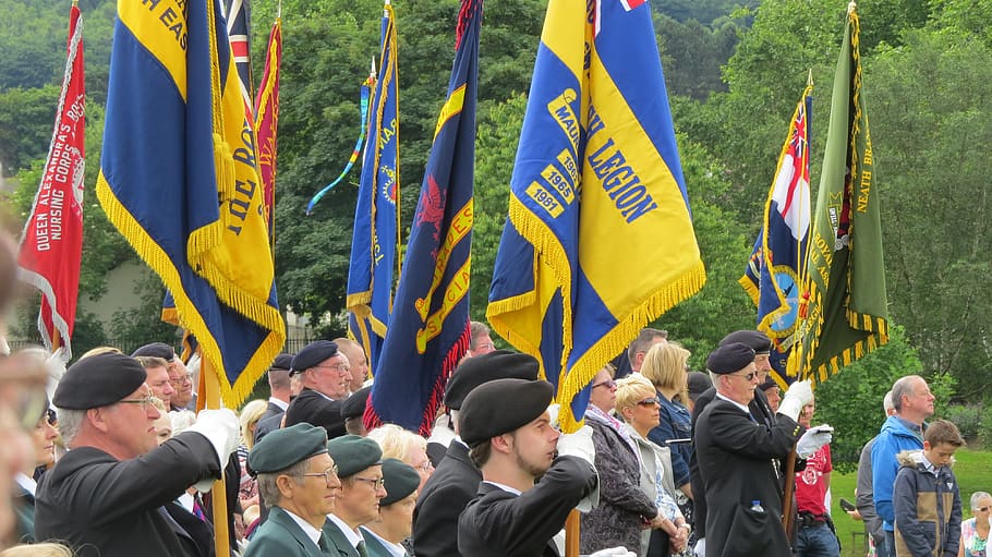 parade, military, group of people, flag, real people, crowd HD wallpaper