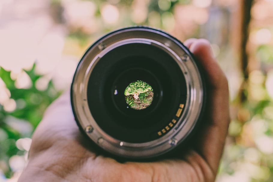 Black Camera Lens, hand, macro, photography themes, human hand HD wallpaper