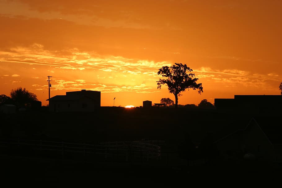 sunset, california, orange, clouds, sky, landscape, usa, colorful HD wallpaper