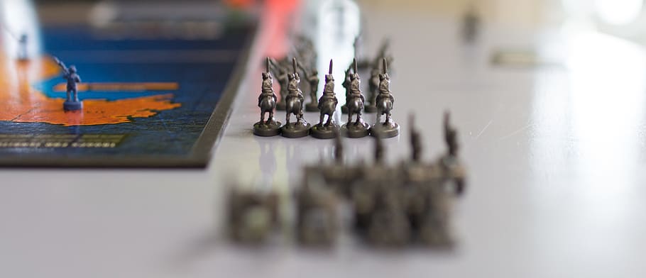 knight figurines, soldier, risk, game, selective focus, indoors HD wallpaper