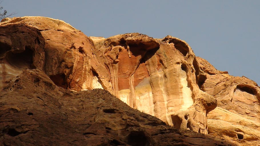 petra, landscape, rock, jordan, rock - object, rock formation