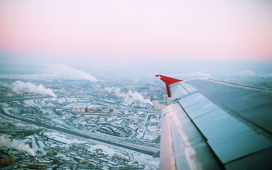 plane, airplane, wing, clouds, sky, aerial, travel, adventure HD wallpaper