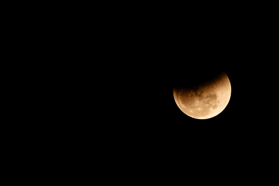 Half Moon, dark, luna, lunar, night time, sky, space, astronomy HD wallpaper
