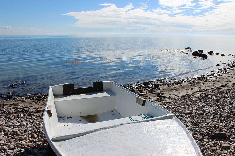 denmark, kettingskov, beach, sea, ocean, boat, water, nautical vessel HD wallpaper