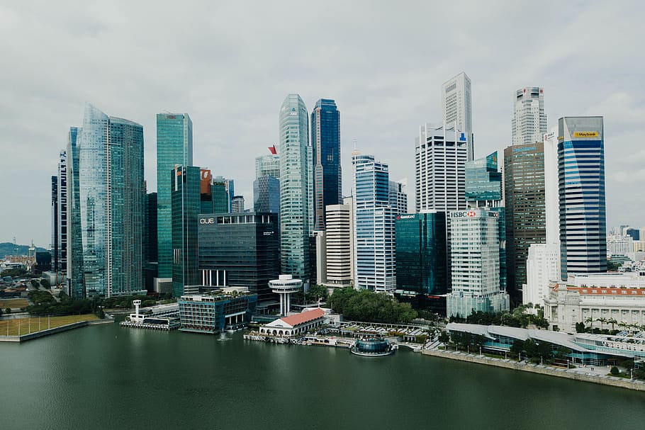 high-rise buildings, town, urban, city, high rise, downtown, metropolis HD wallpaper