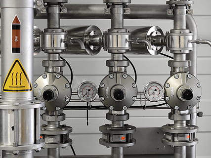 Gray Metal Components, factory, machine, meter, plumbing, pressure HD wallpaper