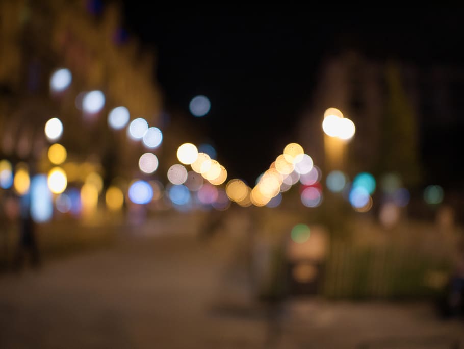 belgium, brussels, illuminated, night, street, city, defocused HD wallpaper