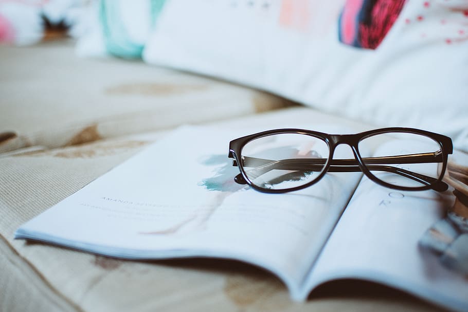 Black Framed Eyeglasses On Paper, eyewear, page, publication HD wallpaper