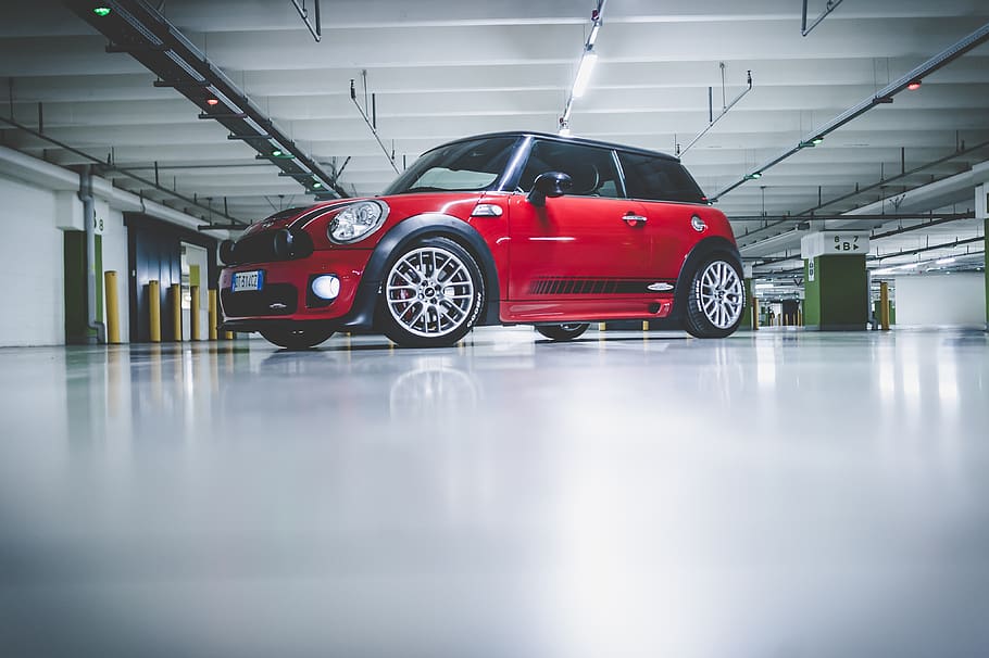 red 5-door hatchback, transportation, mode of transportation HD wallpaper