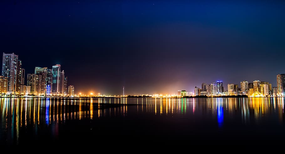 water, sea, deep, black, dark, night, sky, clouds, blue, flag HD wallpaper