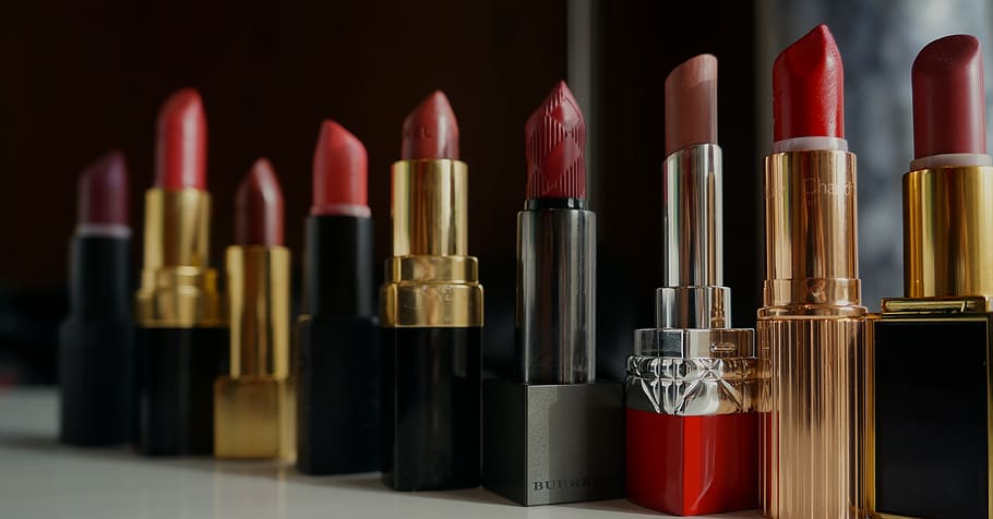 Red Lipsticks, bright, close-up, colorful, colors, cosmetics