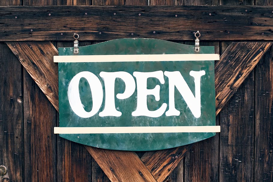 signage, open, gate, wooden, wall, wood - material, communication HD wallpaper