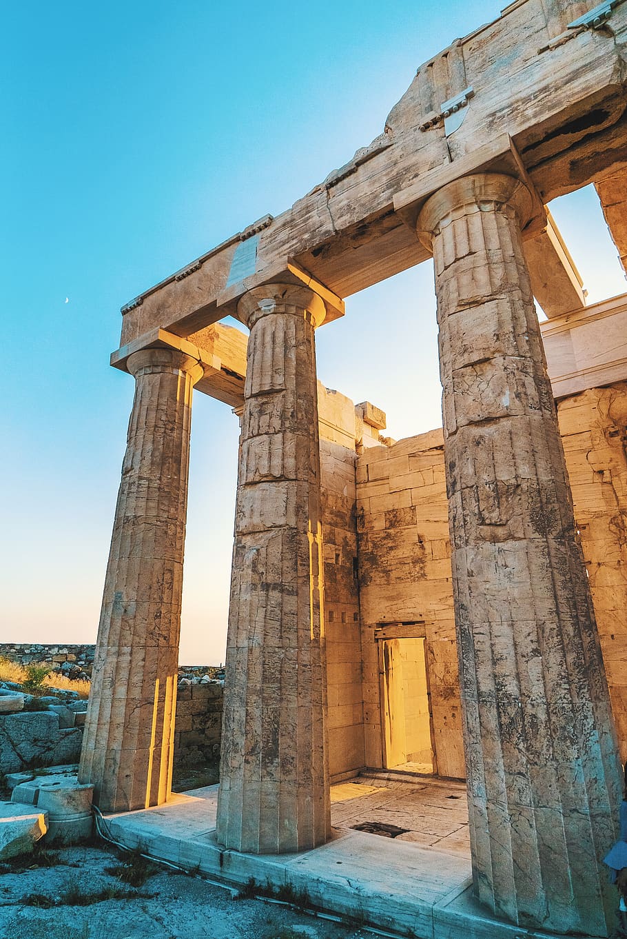 column ruins during daytime, architecture, history, the past HD wallpaper