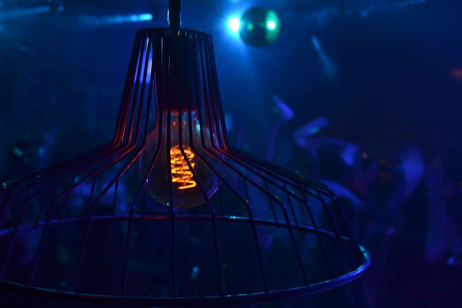 lighting, led, spotlight, laser, #lights #blue #deep #club HD wallpaper