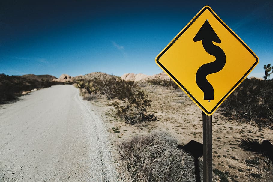 yellow road sign, transportation, nature, communication, direction HD wallpaper