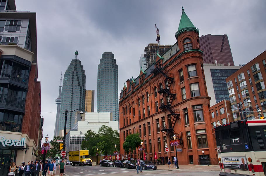 toronto, architecture, brick, skyscraper, canada, ontario, buildings HD wallpaper