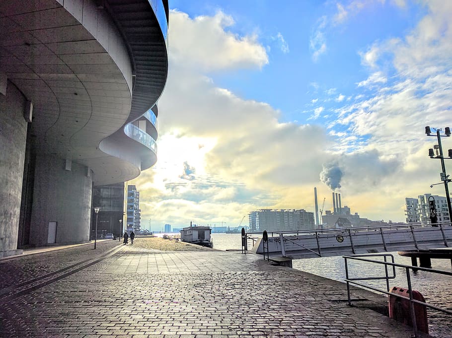 walkway, path, sidewalk, pavement, waterfront, islands brygge 32a HD wallpaper