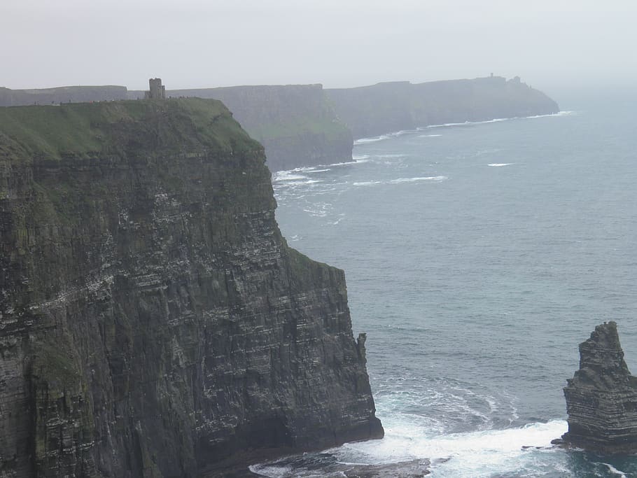 ireland, cliffs of moher, cliffs of mohr, sea, water, rock formation