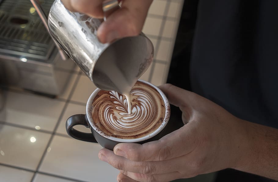 beverage, cup, latte, coffee cup, drink, person, human, espresso HD wallpaper