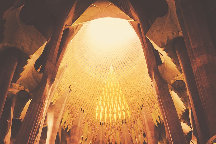 Church Interior, architecture, art, building, light, low angle view HD wallpaper