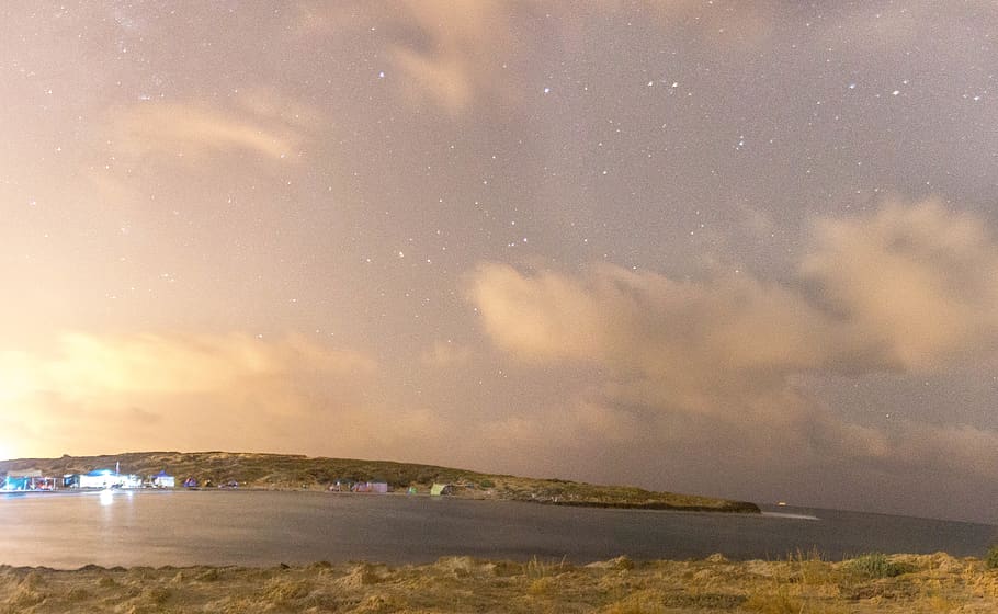 israel, sky, water, cloud - sky, sea, scenics - nature, night HD wallpaper
