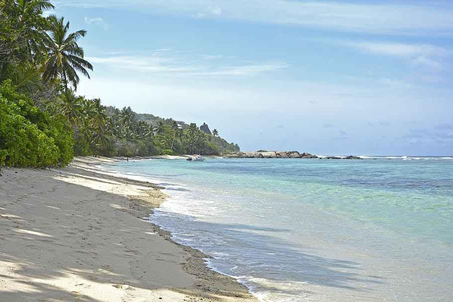 seychelles, praslin, sand, island, beach, paradise, sea, travel, HD wallpaper
