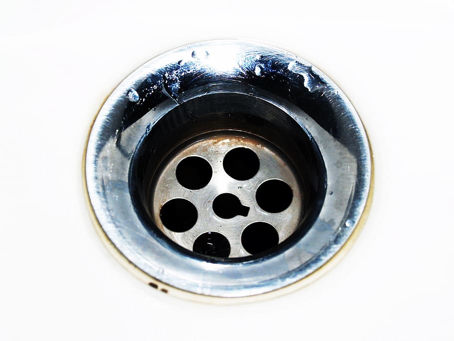 Stainless Steel Sink Drainage, chrome, circle, close-up, droplets HD wallpaper