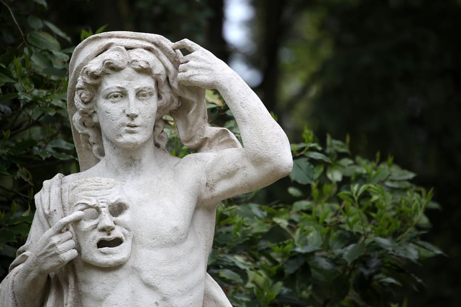 man statue, sculpture, art, head, human, person, figure, arts HD wallpaper