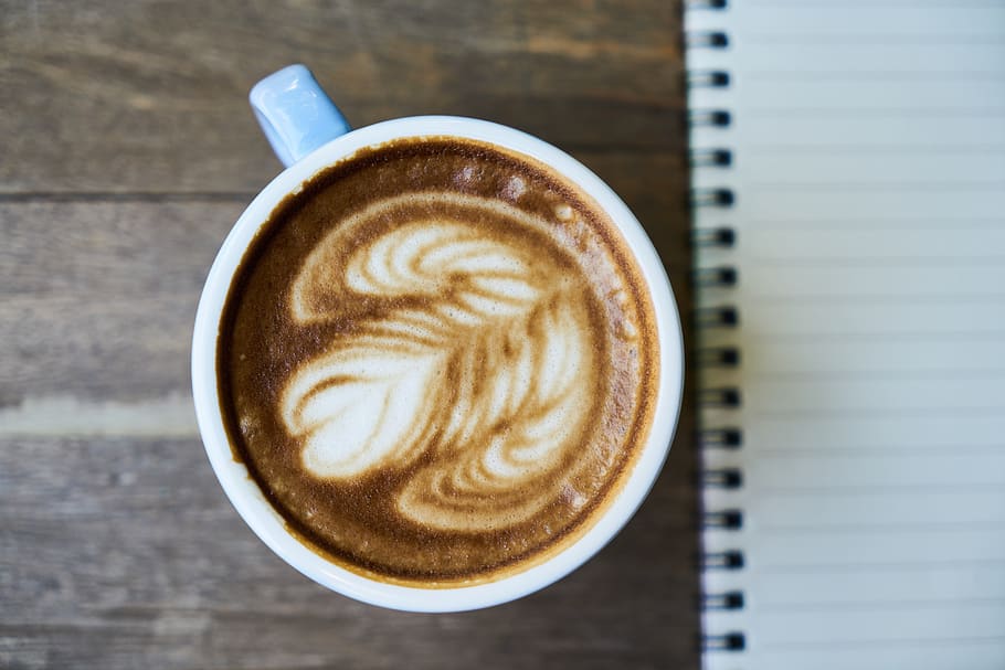 Latte Art in Mug, background, beverage, break, brown, caffeine HD wallpaper